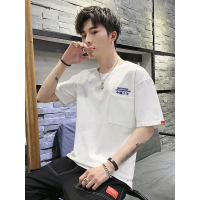 三弦(LA CORDE)短袖男士T恤潮流口袋装饰夏季圆领半袖男装衣服韩版潮牌LA-MD-9133