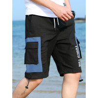 三弦(LA CORDE)2019夏季工装风多口袋五分裤短裤原宿风韩版休闲沙滩裤LA-CH-127