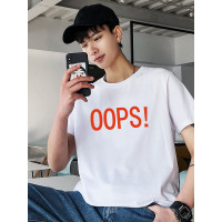 三弦(LA CORDE)2019夏季男士短袖丅恤圆领韩版潮流印花T恤潮牌休闲上衣LA-JT-803