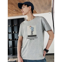 三弦(LA CORDE)2019夏季新款男士印花短袖T恤潮流印花休闲体恤LA-JT-812