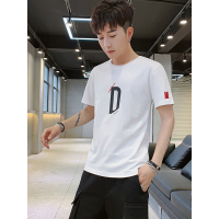 三弦(LA CORDE)夏季韩版休闲潮流男装丅恤衫圆领半截袖条纹短袖t恤LA-MMY-2007