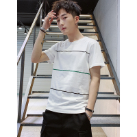 三弦(LA CORDE)2019夏季新款短袖t恤男士条纹圆领打底衫半袖上衣服学生潮流体恤LA-MMY-2023