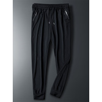 三弦 【大码可选】2019新款网眼镂空冰丝运动裤男宽松夏季休闲裤透气超薄束脚空调裤LA-815