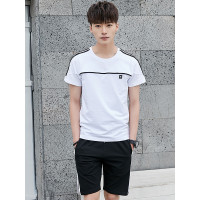 庄吉 2019夏季新款男士休闲套装新品时尚短袖五分裤两件套男式沙滩裤运动套装JU-YC-8810