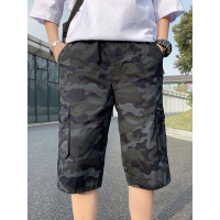 庄吉 2019男士新款宽松迷彩工装裤短裤男夏季沙滩裤跑步健身运动休闲裤JU-YC-9116