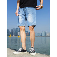 庄吉2019夏季新款牛仔裤五分中裤直筒裤男士韩版潮流休闲短裤JU-CY-B50