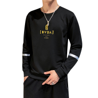 三弦(LA CORDE)青少年韩版潮流长袖t恤男初中高中学生2019新款秋季百搭款上衣服LA -MYW005