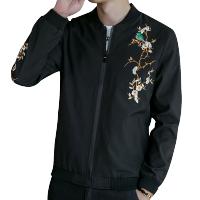 三弦(LA CORDE)2019年秋季外套男韩版潮流修身刺绣夹克男士休闲时尚帅气百搭薄款上衣潮LA-QZQ1707