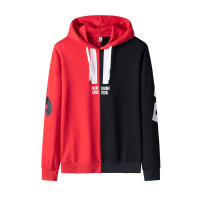 庄吉2019秋冬季卫衣男潮流新款韩版男士撞色拼接情侣连帽外套学生外套JU-MYW3928