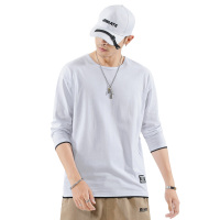 庄吉青年T恤男长袖圆领套头衫休闲ins韩版潮牌春秋装上衣男学生打底衫JU-MD8901