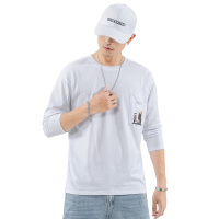 三弦(LA CORDE)春秋款长袖T恤男圆领套头卫衣宽松针织衫搭配工装裤的上衣打底衫JU-MD9606