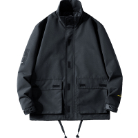 三弦(LA CORDE)夹克衫男士2019新款时尚休闲立领外套帅气印花潮牌工装春秋季茄克LA-MD9012