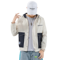 庄吉2019秋季新款百搭宽松夹克外套潮流个性绣花外套男拼色修身夹克JU-MD9670