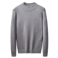 三弦(LA CORDE)雾霾蓝毛衣男半高领针织衫青年学生内搭打底衣服纯色里面穿羊毛衫LA-KJM607