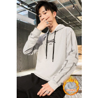 三弦(LA CORDE)男士加绒长袖t恤秋冬季2019新款衣服潮流打底衫中青年秋衣男装印花卫衣LA-MYW207A