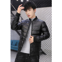 三弦(LA CORDE)冬季PU皮棉衣外套男新款韩版青年加厚保暖防风棉袄男装潮牌上衣服LA-QZQ826