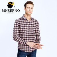 2019秋季长袖衬衣标准男士格子衬衫衬衣