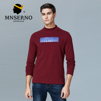 男装卫衣男2019春季印花修身简约舒适百搭商务休闲卫衣男半高领打底衫