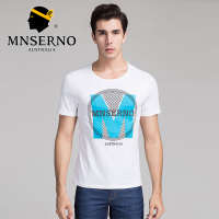 男短袖t恤潮流修身休闲圆领体恤衫青年印花夏季吸汗透气体恤