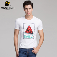 短袖男潮修身社会上衣青年学生印花纯棉吸汗透气T恤衫男士体恤衫