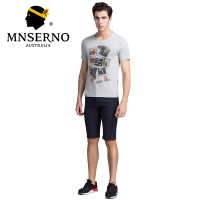 长袖男t恤潮流薄款夏季修身打底衫青年圆领印花外穿纯棉上衣舒适