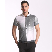 男士翻领薄款上衣青年休闲短袖T恤衫男士翻领衬衫