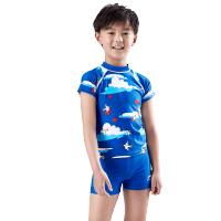 李宁(LI-NING)儿童泳衣分体泳裤大童中童小童速干泳装宝宝温泉游泳衣【657儿童通用泳衣套装平角裤】