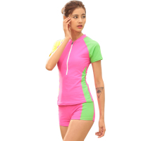 李宁(LI-NING)女士分体泳衣遮肚显瘦速干抗氯防晒温泉游泳衣【LSLM110带胸垫无钢托涤纶泳衣】