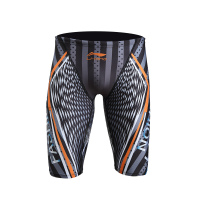 李宁泳裤男士大码五分平角游泳裤速干宽松及膝泳裤温泉专业泳裤141