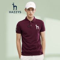 哈吉斯HAZZYS 春夏新款男士短袖polo衫纯色棉短T恤衫