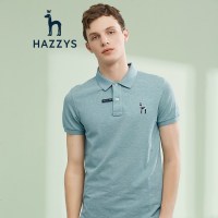 哈吉斯HAZZYS 夏季新款T恤衫男时尚简约大LOGO棉短袖T恤