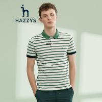 哈吉斯HAZZYS 夏装新款T恤衫男时尚简约纯色棉T恤