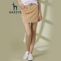 哈吉斯HAZZYS 春夏新款短裙女英伦半身裙时尚包臀裙
