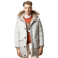 哈吉斯HAZZYS 秋冬新款男士毛帽领羽绒服保暖外套