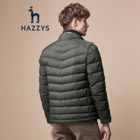 哈吉斯HAZZYS 秋冬新款羽绒服男领内绒面英伦休闲保暖修身羽绒服
