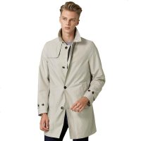 哈吉斯HAZZYS 春夏新款风衣男时尚简约英伦单排扣风衣外套