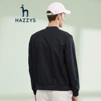 哈吉斯HAZZYS 春季新款夹克男简约舒适纯色休闲外套