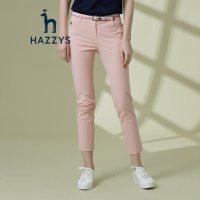 哈吉斯HAZZYS 春夏新款纯色休闲裤女时尚修身九分裤