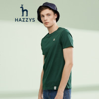 【PHIZ系列】哈吉斯HAZZYS 夏装新款T恤衫男时尚简约纯色棉T恤