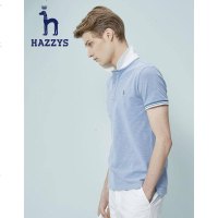 哈吉斯HAZZYS 夏装新款简约翻领短袖T恤男POLO衫ASTZE06BE29