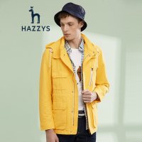 哈吉斯HAZZYS 春夏新款风衣男都市雨林多口袋休闲外套