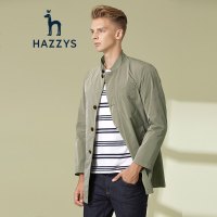 哈吉斯HAZZYS 春季新款男风衣中长款简约轻薄外套