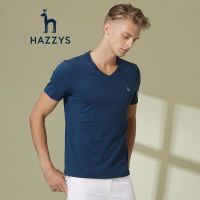 哈吉斯HAZZYS 夏季新款短袖T恤男都市简约多色T恤衫