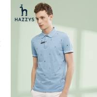 哈吉斯HAZZYS 春夏新款POLO衫英伦休闲印花T恤衫