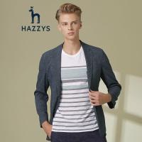 哈吉斯HAZZYS 春夏新款修身小西装男简约单西外套
