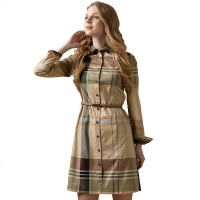 哈吉斯HAZZYS 秋季 连衣裙女格纹百搭连衣裙