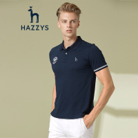 哈吉斯HAZZYS 夏季新款T恤衫男简约修身纯色POLO衫