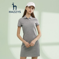 哈吉斯HAZZYS 春夏女 纯色连衣裙修身运动polo裙一步裙