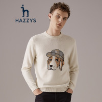 哈吉斯HAZZYS 秋装新款羊毛衫男都市时尚棉羊毛