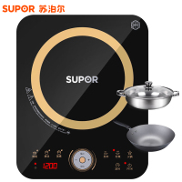 苏泊尔（SUPOR）电磁炉 C21-IH02E8滑控触摸大圆角旋控设计 十档大火力电磁灶 6大烹饪功能